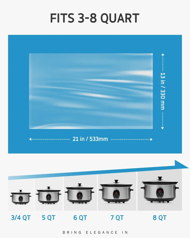 Alt view image 4 of 6 - Syntus Slow Cooker Liner, 20 Pcs 13"x 21" Large Size Fit 3-8 QT Pots