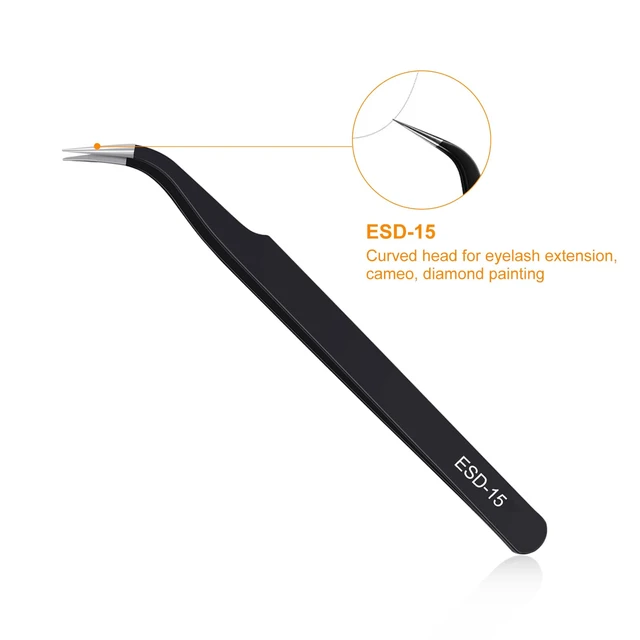 Alt view image 7 of 7 - kaverme 3PCS Precision Tweezers Set, Upgraded Anti-Static Stainless Steel