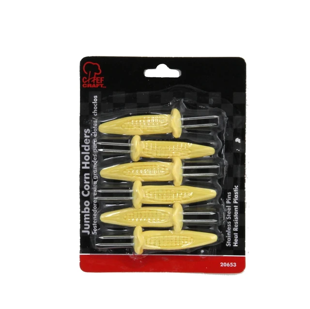 Alt view image 2 of 2 - Chef Craft Jumbo Corn Holders (6 Pieces), Yellow, One Size, 20653