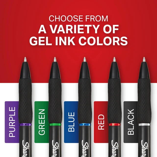 Alt view image 2 of 6 - Sharpie S-Gel Retractable Gel Pen, Medium Point, Black Ink, 4/Pack (2096134)