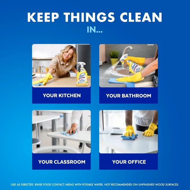 Alt view image 4 of 6 - Lysol All Purpose Cleaner Spray, Disinfectant, Lemon, 32oz, 2 Pack