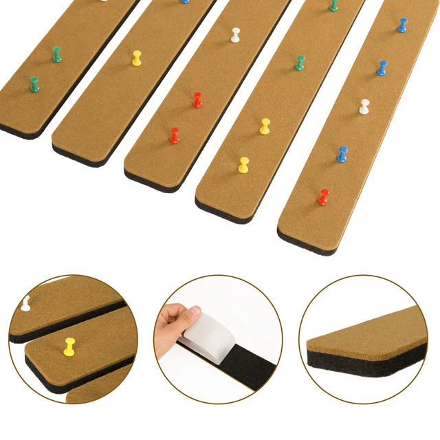 Alt view image 5 of 6 - Bulletin Board Cork Board Cork Boards for Walls Cork Board for Office Pin Board Bulletin Boards for Walls (Brown)