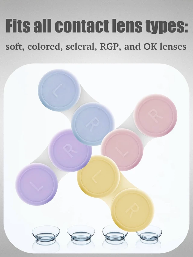 Alt view image 5 of 7 - Vastsoon 4 Pack Contact Lens Case, Contact Solution Soaking Case Replacement Kit for Travel, Daily Use (Pink)