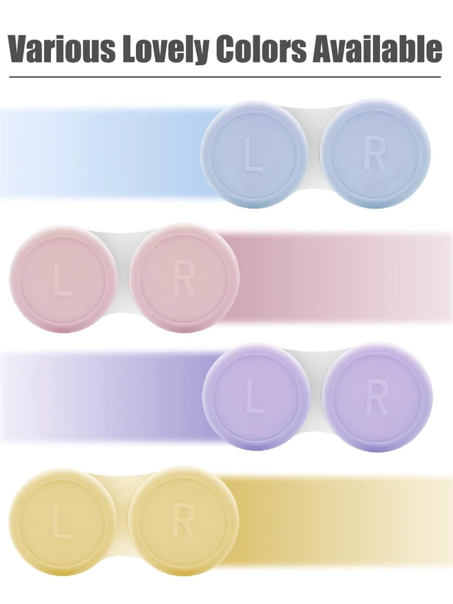Alt view image 7 of 7 - Vastsoon 4 Pack Contact Lens Case, Contact Solution Soaking Case Replacement Kit for Travel, Daily Use (Pink)