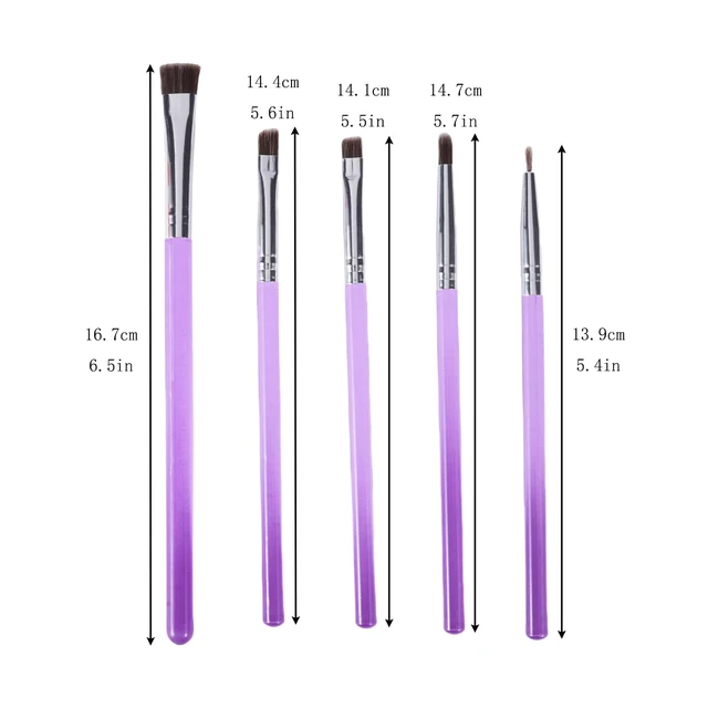 Alt view image 4 of 5 - 5-Piece Decorating Brush Set - Food Safe Decorating Brushes for Dusting Edible Glitter and Painting with Edible Color on Treats Kitchen Utensil Bakery Tools (5, Purple)