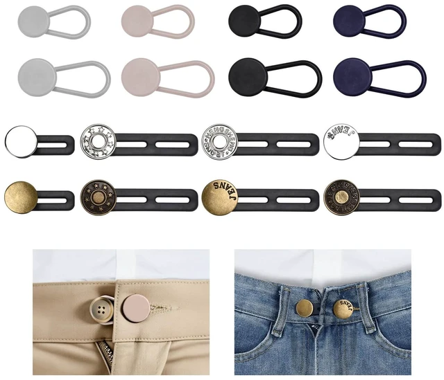 Main image of 16 PCS Button Extenders for Jeans, Waist Adjuster for Pants, Jeans Button Extender, Waistband Extension 1-1.8 Inches, Invisible Extenders Set Fit Casual/Suit Pants, Short Skirts, Maternity