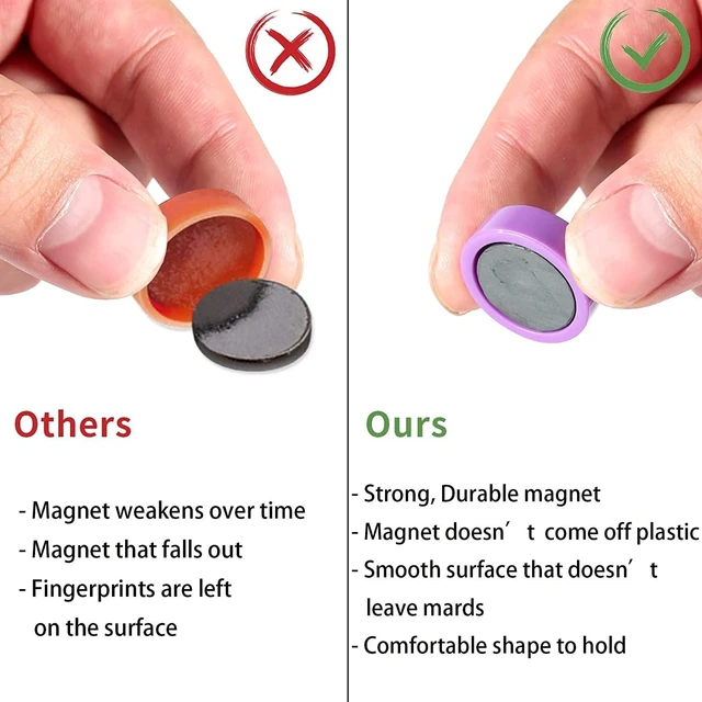 Alt view image 2 of 6 - Fridge Magnets - 20 Pack Strong Refrigerator Magnets, 10 Colors Small Round Magnet, Cute Mini Decorative Magnets for Whiteboard, Locker, Office, Crafts, Kitchen, Classroom, Heavy Duty Magnet