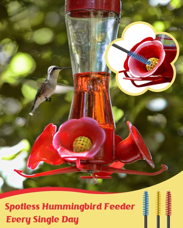 Alt view image 3 of 7 - Pawfly 18 Pcs Hummingbird Feeder Cleaning Brushes, Mini Nylon Hummingbird Feeder Brushes for Cleaning, Tiny Brushes for Cleaning Small Parts, Small Cleaner Brushes, Hummingbird Feeder Parts, 3 Colors