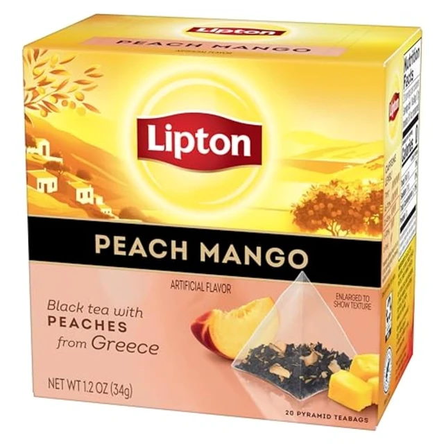 Alt view image 2 of 5 - Lipton Black Tea Peach Mango, Pyramid Tea Bags, Flavored Teabags for a Refreshing Cup of Tea, 20 Total Tea Bags
