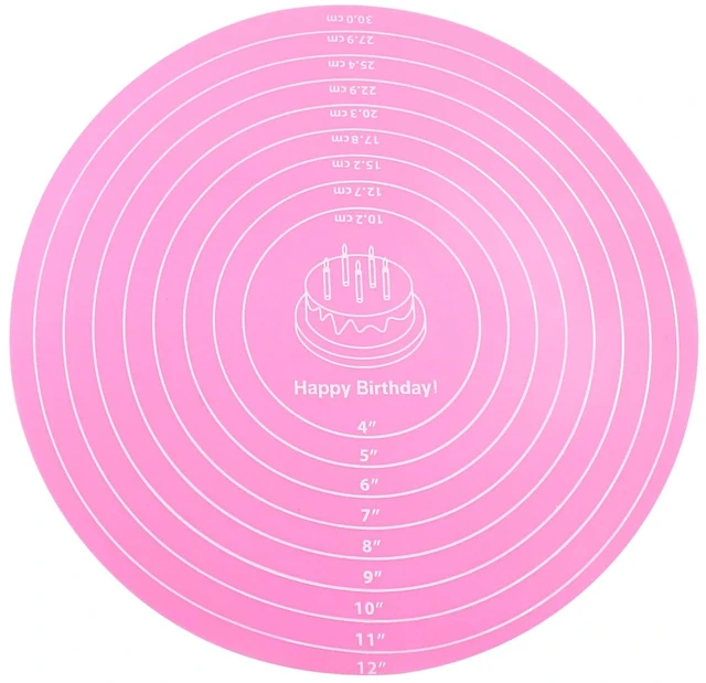 Main image of Hitefu 12 Inch Round Silicone Cake Mat, Pink