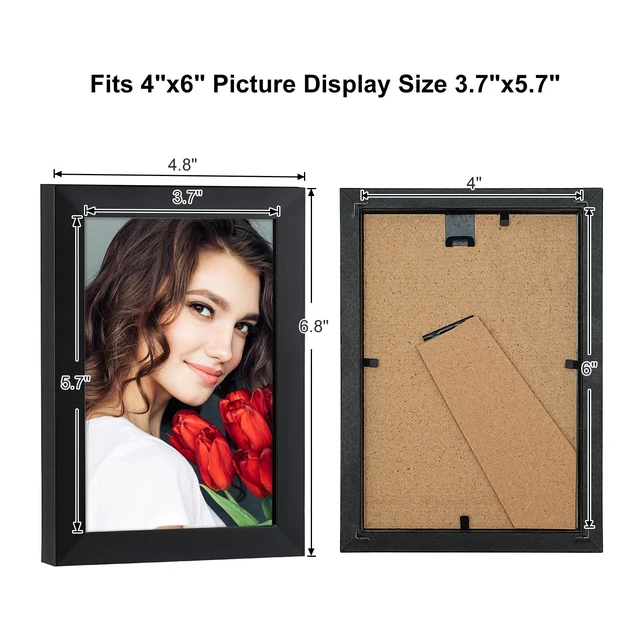 Alt view image 3 of 5 - LBECUA 4x6 Picture Frame Set of 2, Black Picture Frame, Wooden