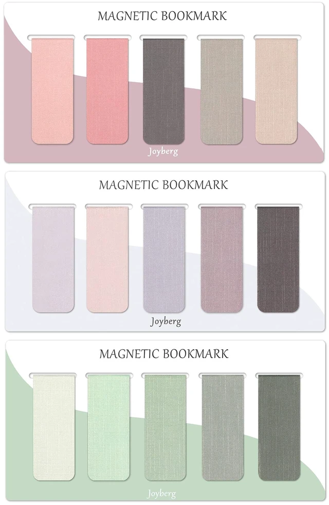 Main image of 15 Pieces Bookmark, Magnetic Bookmarks for Women, Men, Book Lovers, Page Markers for Students Teachers Reading (Misty, Ocean, Emerald)