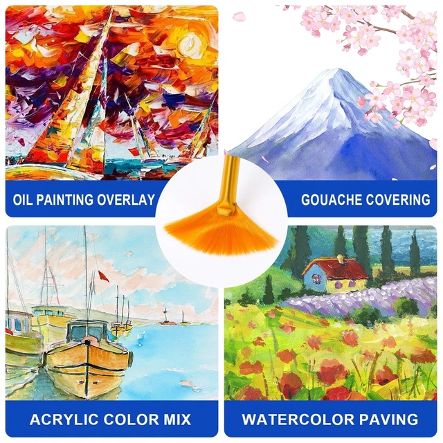 Alt view image 2 of 7 - ESRICH 10PCS Paint Brushes, Paint Brush for Acrylic Painting