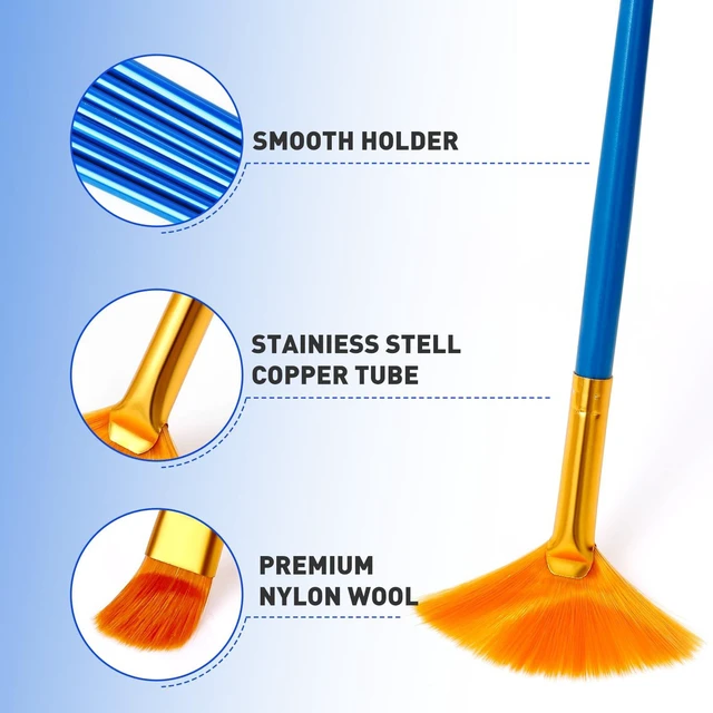 Alt view image 4 of 7 - ESRICH 10PCS Paint Brushes, Paint Brush for Acrylic Painting