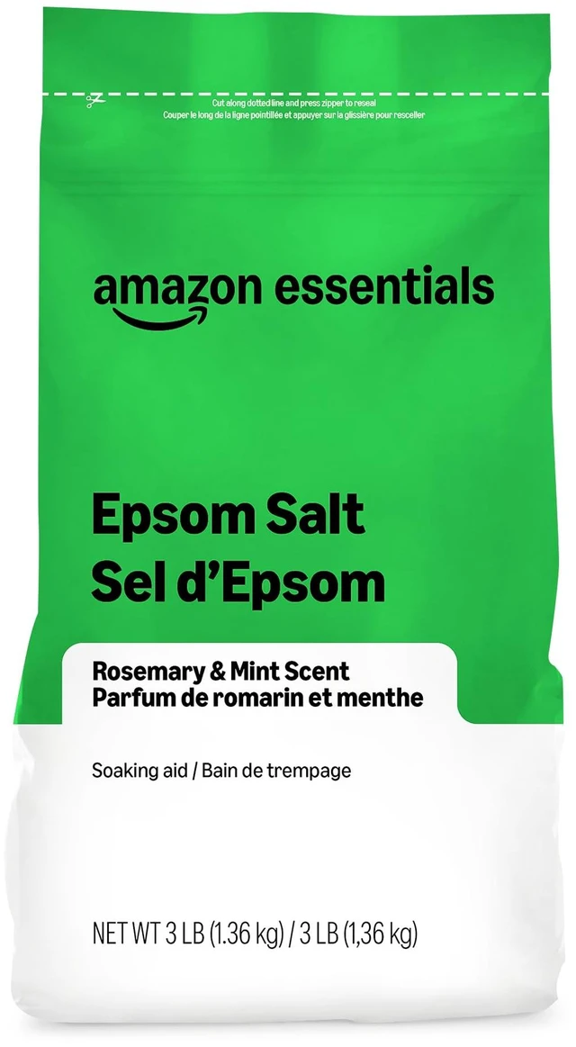Main image of Amazon Basics Epsom Salt Soaking Aid, Soothing Rosemary & Mint Scent, 3 Pound (Pack of 1) (Previously Solimo)
