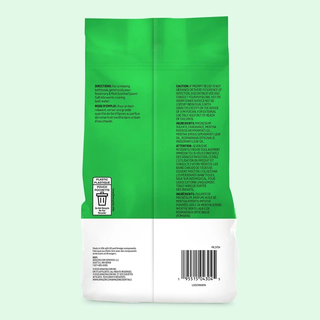 Alt view image 7 of 7 - Amazon Basics Epsom Salt Soaking Aid, Soothing Rosemary & Mint Scent, 3 Pound (Pack of 1) (Previously Solimo)