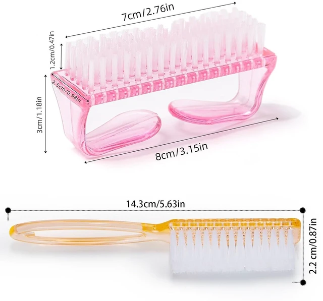Alt view image 5 of 6 - Handle Grip Nail Brush, Hand Fingernail Scrub Cleaning Brushes for Toes and Nails Cleaner, Pedicure Scrubbing tool kit for Men and Women 5 Pack (Multicolor)