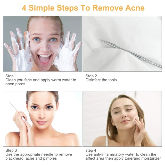 Alt view image 2 of 7 - 9 PCS Blackhead Remover Tools, Pimple Popper Tool Kit, Pimple Extractor