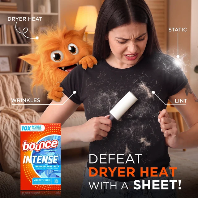 Alt view image 4 of 5 - Bounce Intense Dryer Sheets, Vibrant Fresh Scent, 60 Count