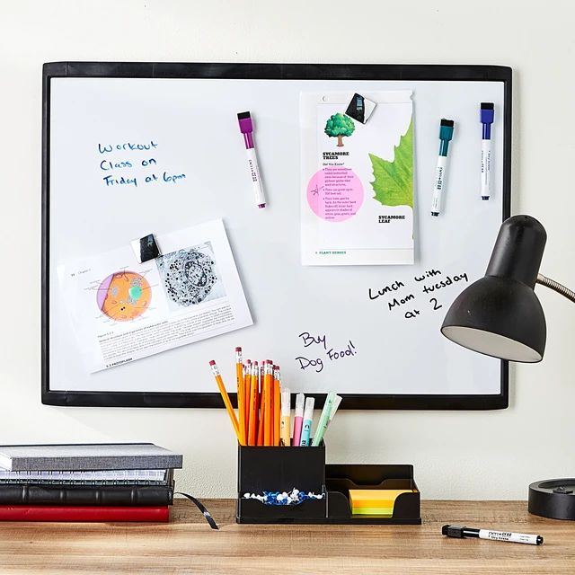 Alt view image 2 of 6 - Pen+Gear Magnetic Dry Erase Board, Black, Height 17" x Width 23" x Depth 0.65"