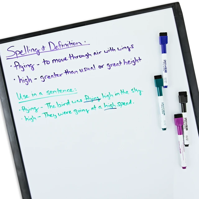 Alt view image 4 of 6 - Pen+Gear Magnetic Dry Erase Board, Black, Height 17" x Width 23" x Depth 0.65"