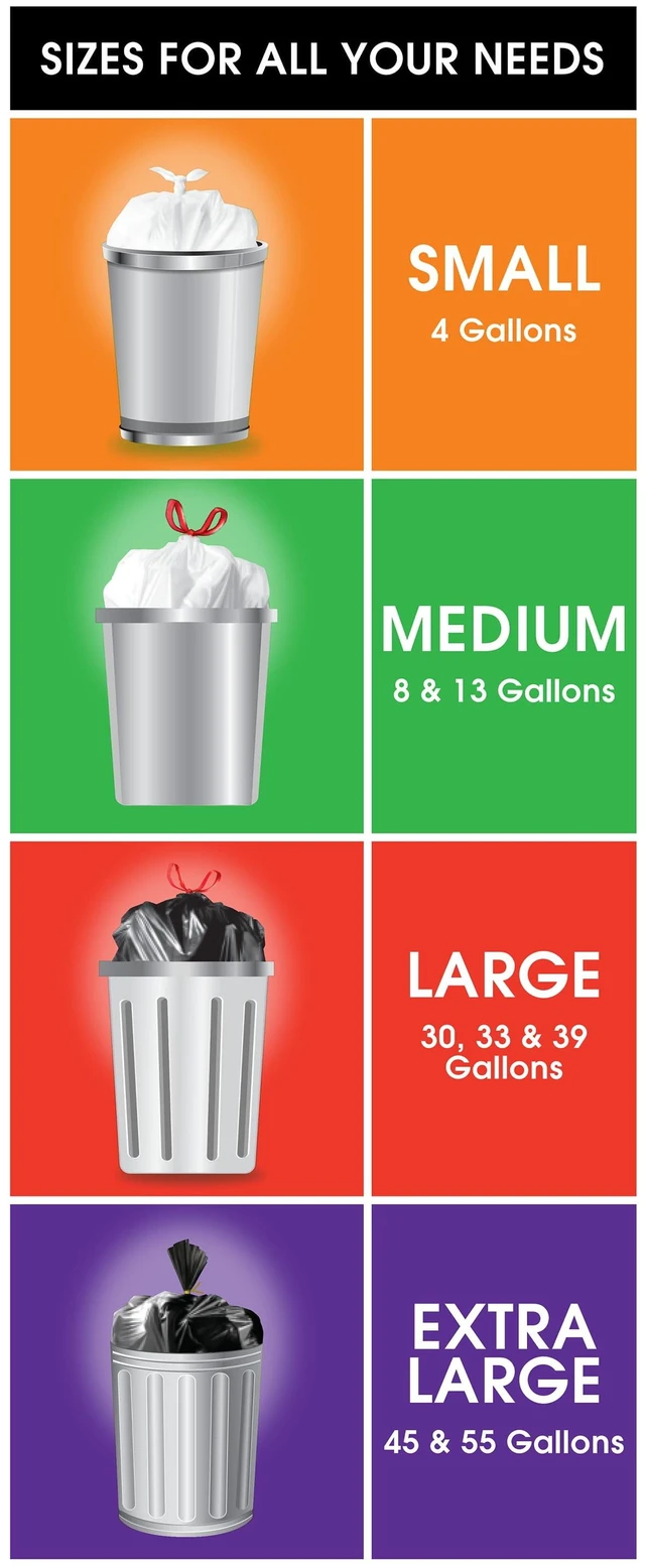 Alt view image 2 of 6 - Great Value Strong Flex Tall Kitchen Drawstring Bags, Unscented, 13 Gallon, 20 Count