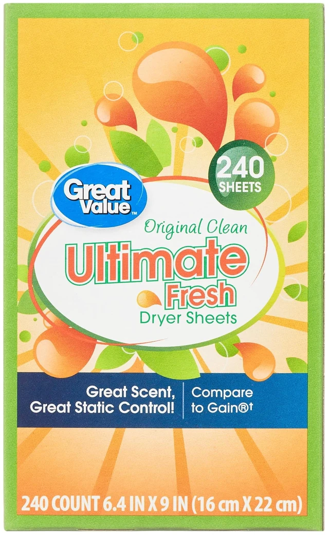 Main image of Great Value Ultimate Fresh Dryer Sheets, Original Clean, 240 Count, Compare to Gain®