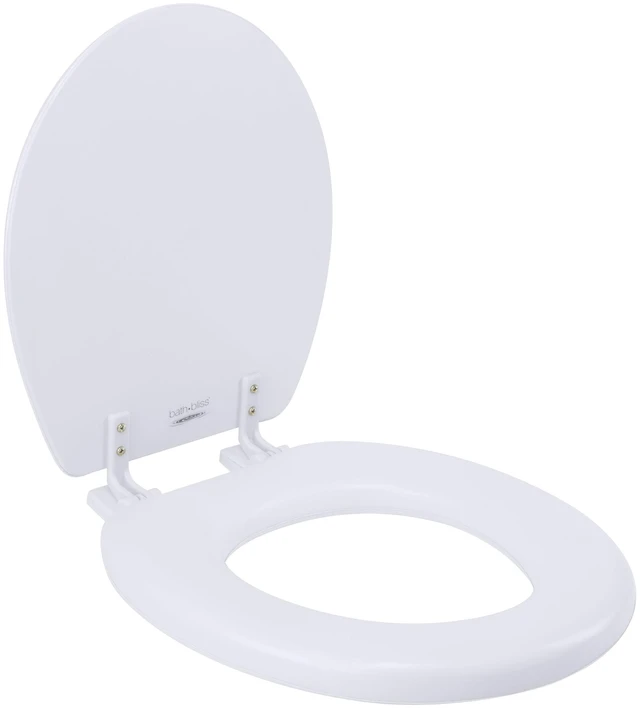 Alt view image 4 of 5 - Bath Bliss Extra Soft Vinyl Standard Round Toilet Seat in White