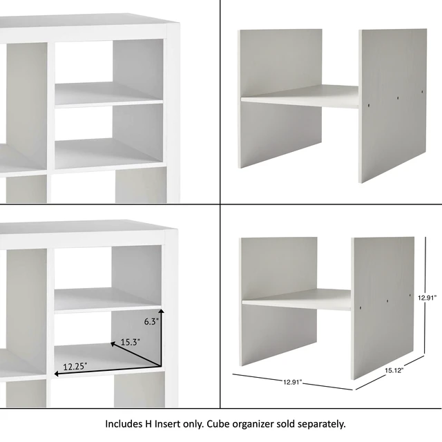 Alt view image 2 of 6 - Better Homes & Gardens H Shelf Insert for Cube Organizers, White Texture