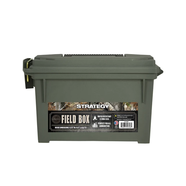 Alt view image 4 of 6 - Strategy Field Ammo Box 11.6" x 5.2" x 7.2" Plastic OD Green