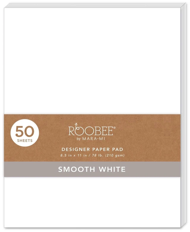Main image of Roobee by Mara-Mi White Cardstock Craft Paper, 8.5" x 11" 200 GSM, 50 Count New