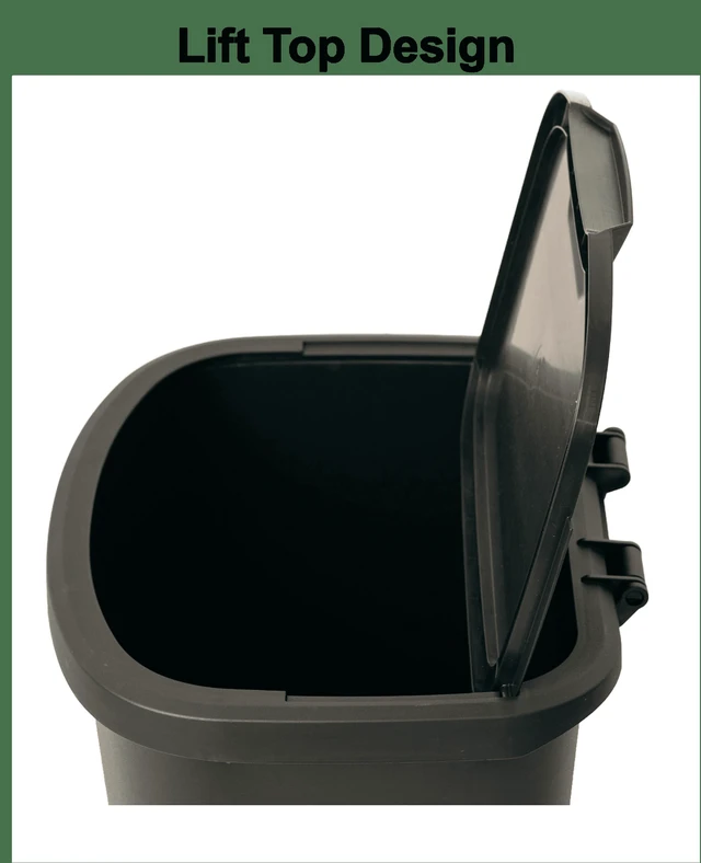 Alt view image 3 of 5 - Mainstays 11 Gallon Plastic Kitchen Trash Can with Lift-Top Lid, Black