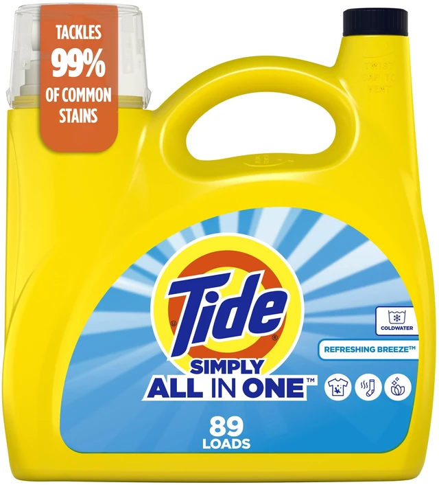 Main image of Tide Simply Laundry Detergent Liquid All-In-One, Refreshing Breeze Scent, 117 fl oz, 89 Loads