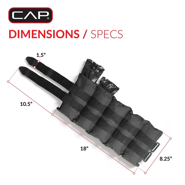 Alt view image 2 of 7 - CAP Barbell 20 lb. Adjustable Ankle Weights, (10lb x 2)
