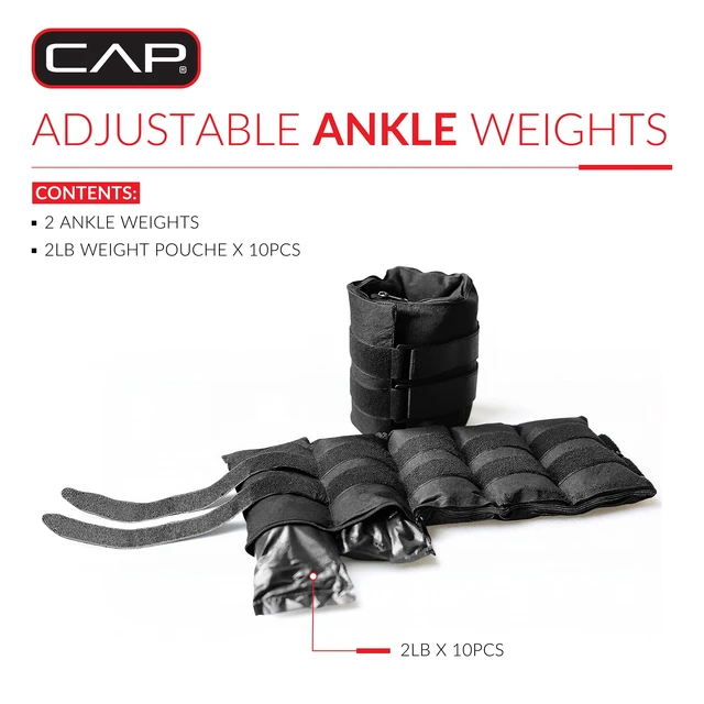 Alt view image 4 of 7 - CAP Barbell 20 lb. Adjustable Ankle Weights, (10lb x 2)