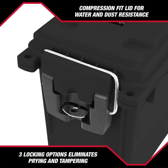 Alt view image 6 of 6 - Hyper Tough Locking and Stacking Utility Tool Box, Black, 11.5 in x 5.06 in x 7.25 in