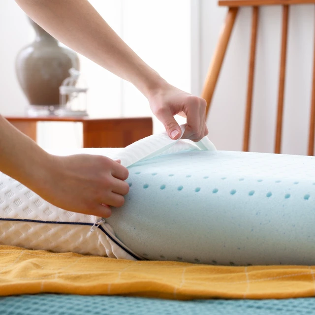 Alt view image 4 of 6 - Linenspa Medium Feel Standard Size Ventilated Gel Memory Foam Bed Pillow with Washable Cover and Temperature Regulating Infusion