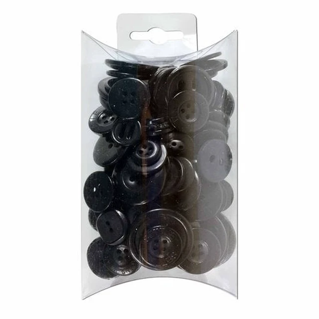 Alt view image 2 of 6 - Favorite Findings Value Black Assorted Sew Thru & Shank Buttons, 4 Ounces