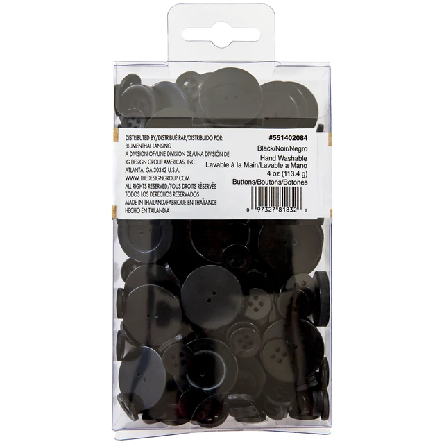 Alt view image 5 of 6 - Favorite Findings Value Black Assorted Sew Thru & Shank Buttons, 4 Ounces