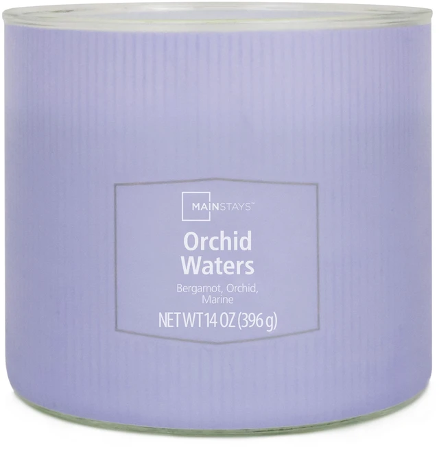 Alt view image 4 of 6 - Mainstays 3-Wick Textured Wrapped Orchid Waters Candle, 14 Ounce