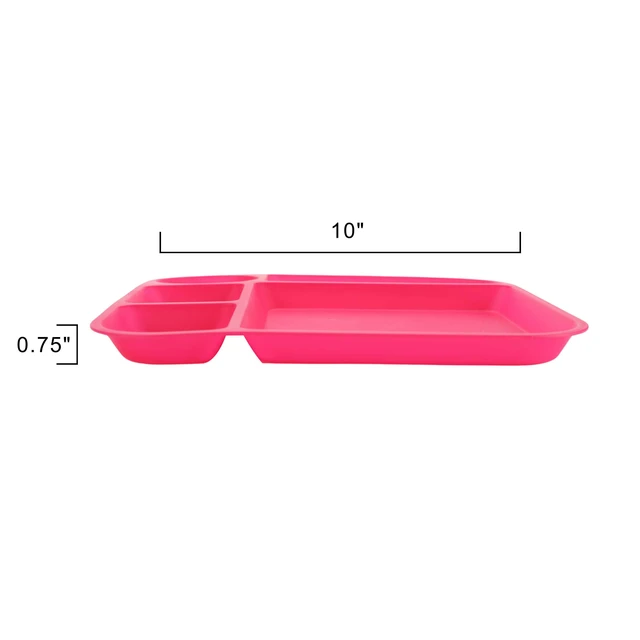 Alt view image 3 of 6 - Your Zone Kids Dinnerware Set, 24-Piece Plastic Plates, Bowls, Cups & Utensils, Pink Assorted