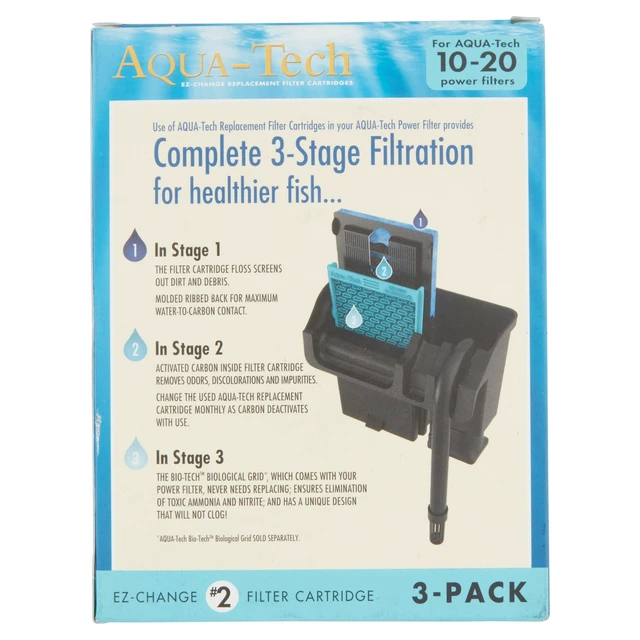 Alt view image 3 of 7 - Aqua-Tech EZ-Change Aquarium Filter Cartridge for 10-20G Filters, 3pk