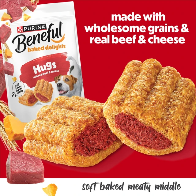 Alt view image 2 of 5 - Purina Beneful Baked Delights Hugs with Real Beef and Cheese Oven Baked Dog Treats, 19.5 oz Pouch