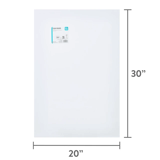 Alt view image 5 of 7 - (5 pack) Pen+Gear White Foam Board, 20" x 30"