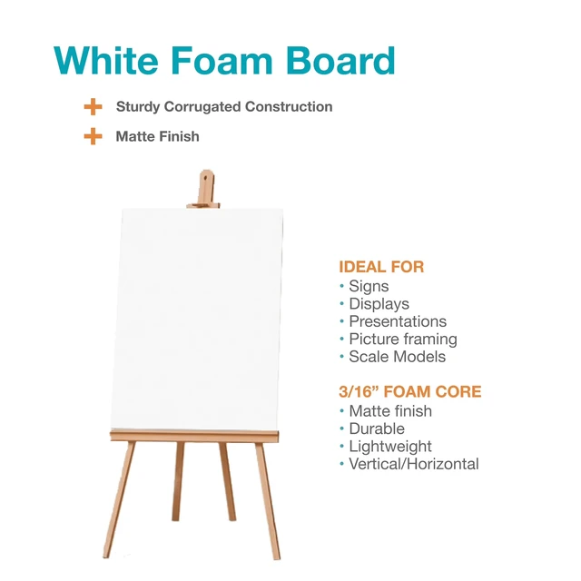 Alt view image 4 of 7 - (5 pack) Pen+Gear White Foam Board, 20" x 30"