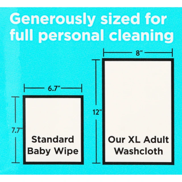 Alt view image 3 of 6 - Assurance Disposable and Pre-Moistened Premium Extra Large Washcloths for Adults, 192 Count