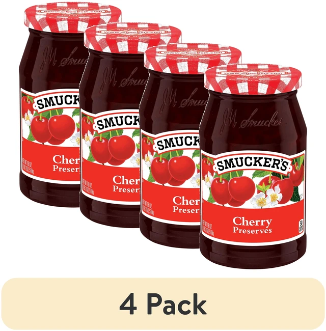 Main image of (4 pack) Smucker's Cherry Preserves, 18 oz
