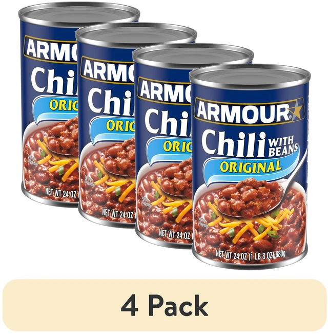 Main image of (4 pack) Armour Star Chili with Beans Canned Food, 24 oz Can