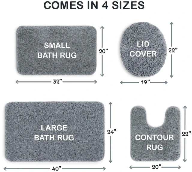 Alt view image 5 of 6 - Mainstays Basic Polyester Toilet Lid Cover, Grey, 19" x 22"
