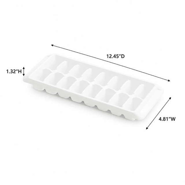 Alt view image 4 of 6 - (2 pack) Rubbermaid Quick Release Ice Cube Tray, Plastic, White, Rectangular